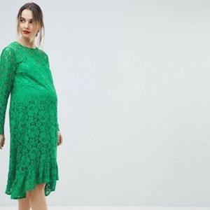 Asos green maternity dress
